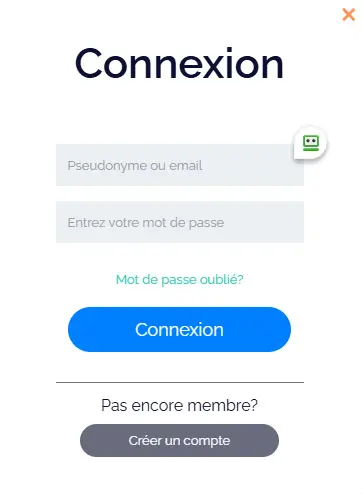 Connexion des membres de Revolution Casino